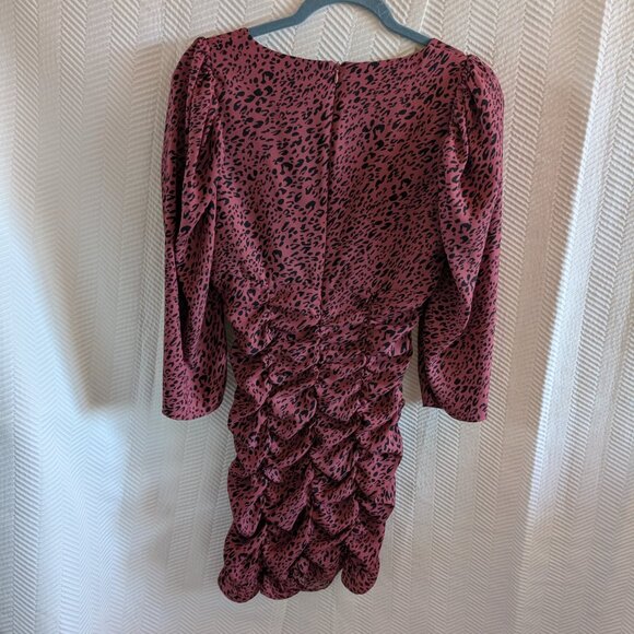 Zara Pink & Black Animal Print Draped Ruched Mini Dress Medium Blogger favourite - Picture 12 of 14